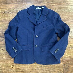 Janie and Jack special occasion blue linen blazer jacket